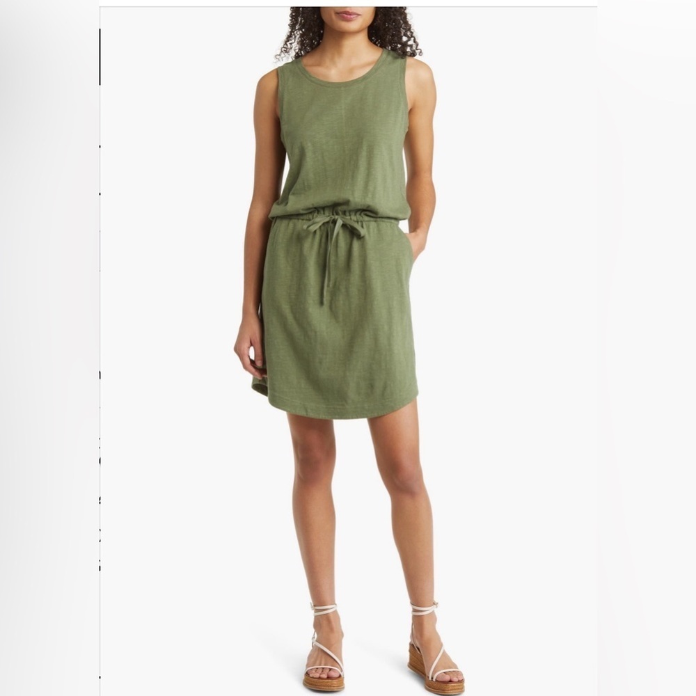 CASLON Sleeveless Olive Green Dress size XXS